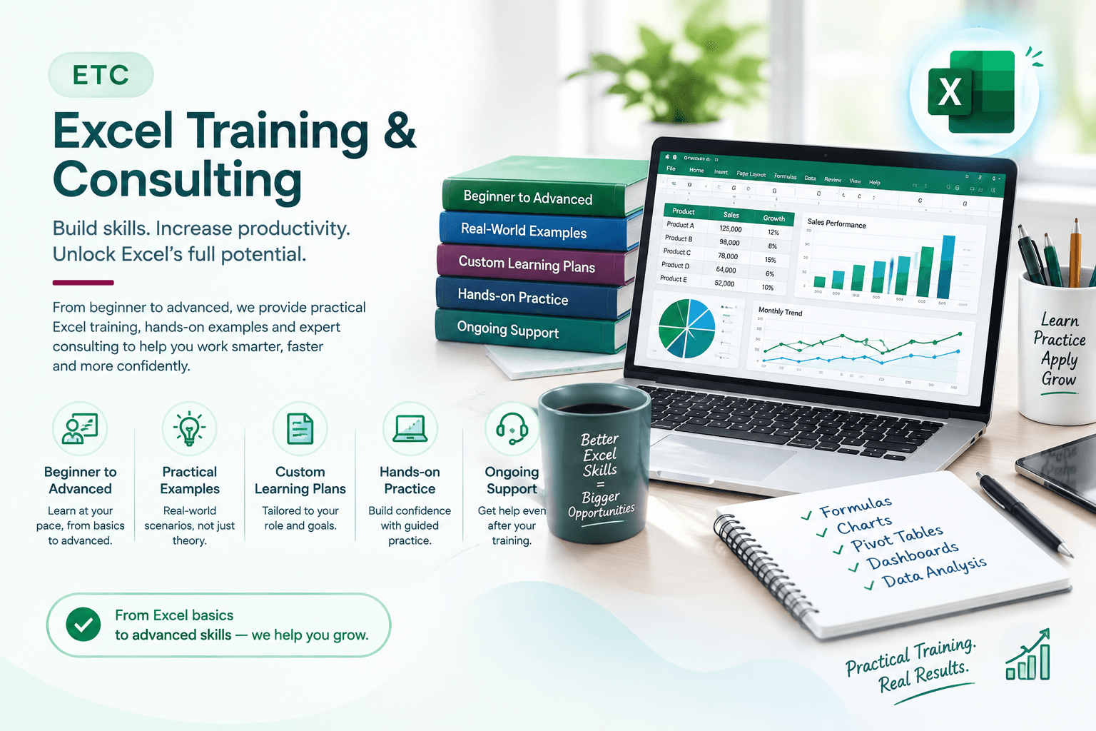 Excel training and coaching visual
